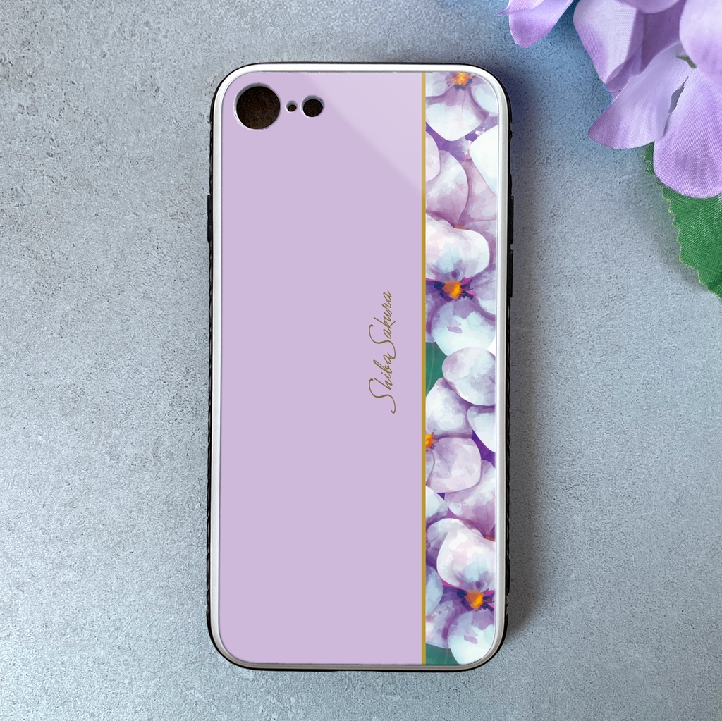 梅雨の紫陽花のスマホケース(薄紫) 強化ガラス iphone15 iphone16 iPhone17e Air iphone13 アジサイ スマホケース 梅雨 iphone14