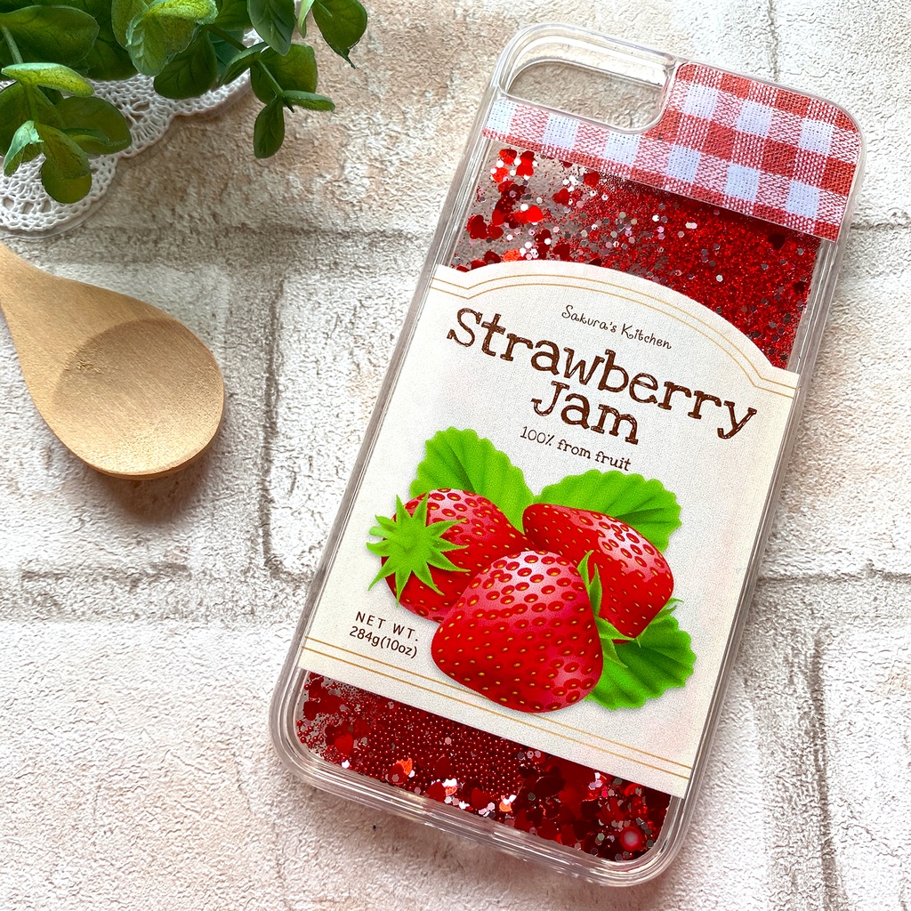 ストロベリージャムのグリッターケース スマホケース iPhone15 iphone16e iphone13 iphone17 air いちご ストロベリー グリッター キラキラ