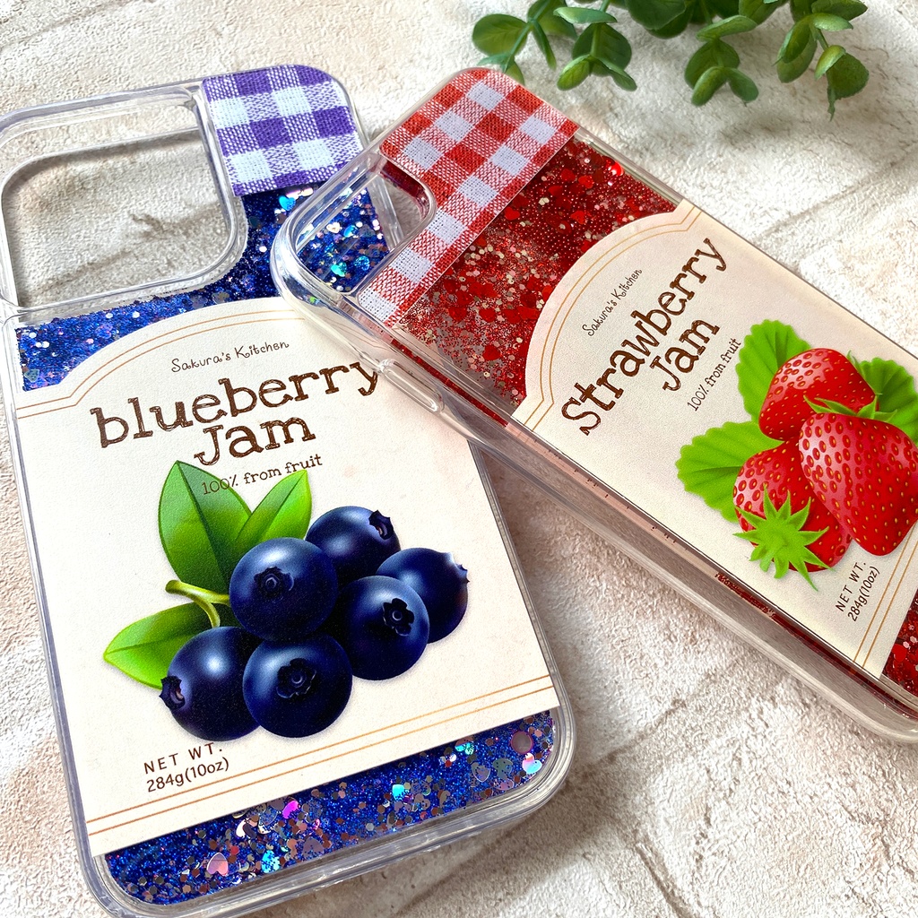 ストロベリージャムのグリッターケース スマホケース iPhone15 iphone16e iphone13 iphone17 air いちご ストロベリー グリッター キラキラ