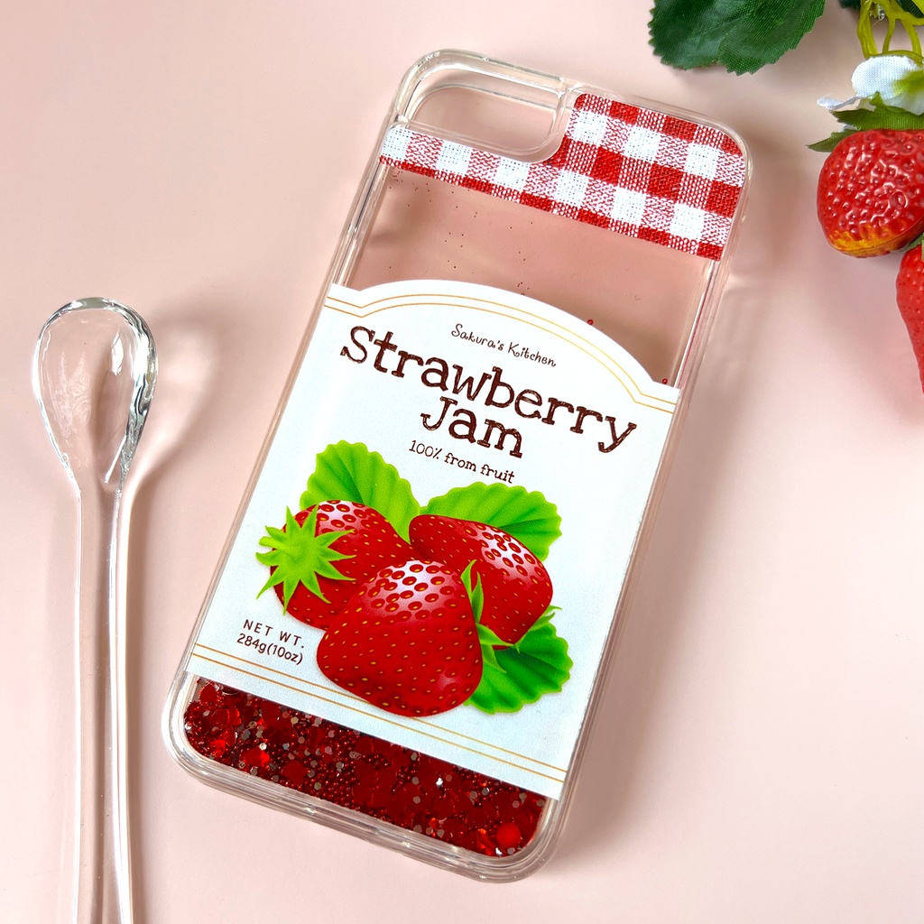 ストロベリージャムのグリッターケース スマホケース iPhone15 iphone16e iphone13 iphone17e air いちご ストロベリー グリッター キラキラ
