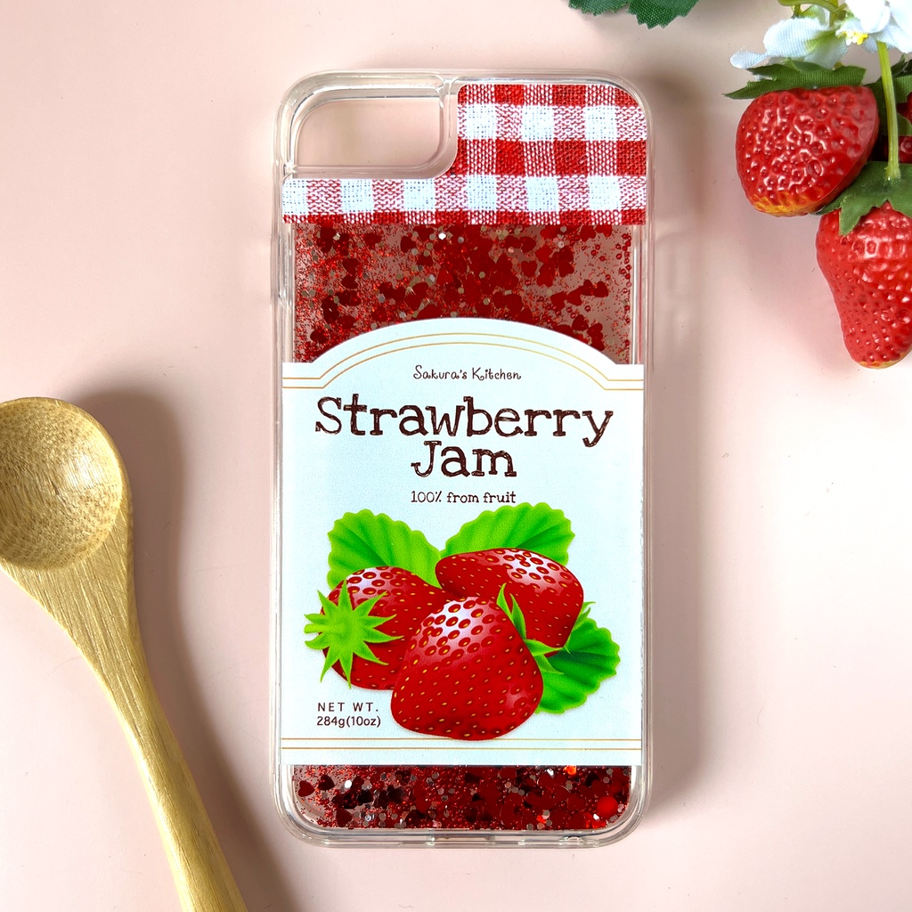 ストロベリージャムのグリッターケース スマホケース iPhone15 iphone16e iphone13 iphone17e air いちご ストロベリー グリッター キラキラ