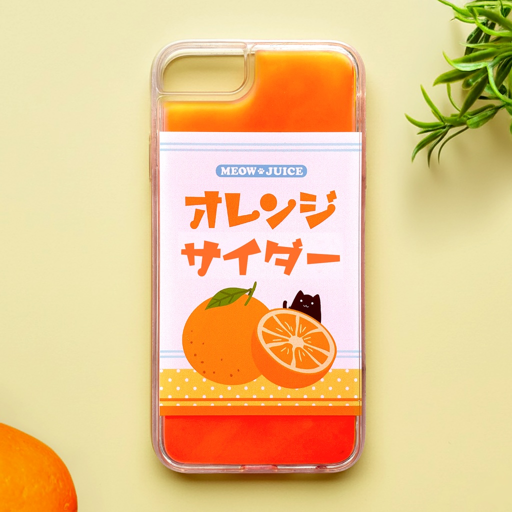 黒猫とオレンジサイダーのネオンスマホケース 黒猫 iPhone15 iphone14 iphone16 猫 オレンジ ネオン スマホケース iPhone16e