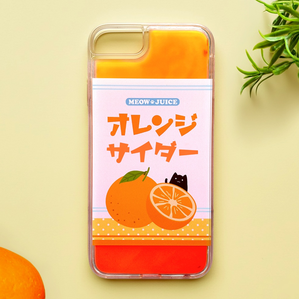 黒猫とオレンジサイダーのネオンスマホケース 黒猫 iPhone15 iphone14 iphone16 猫 オレンジ ネオン スマホケース iPhone16e