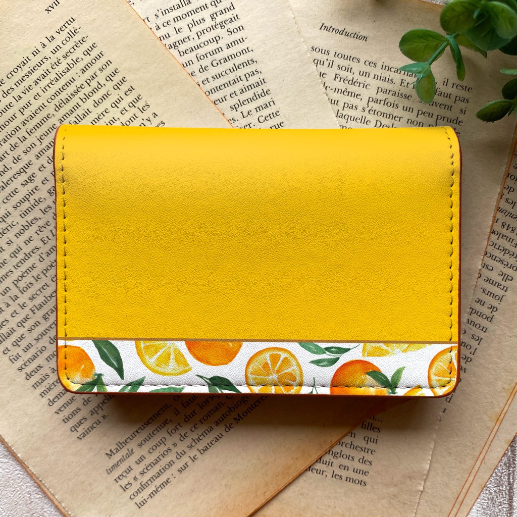 ネーブルオレンジの名刺ケース 花 オレンジ みかん フルーツカードケース 名刺入れ