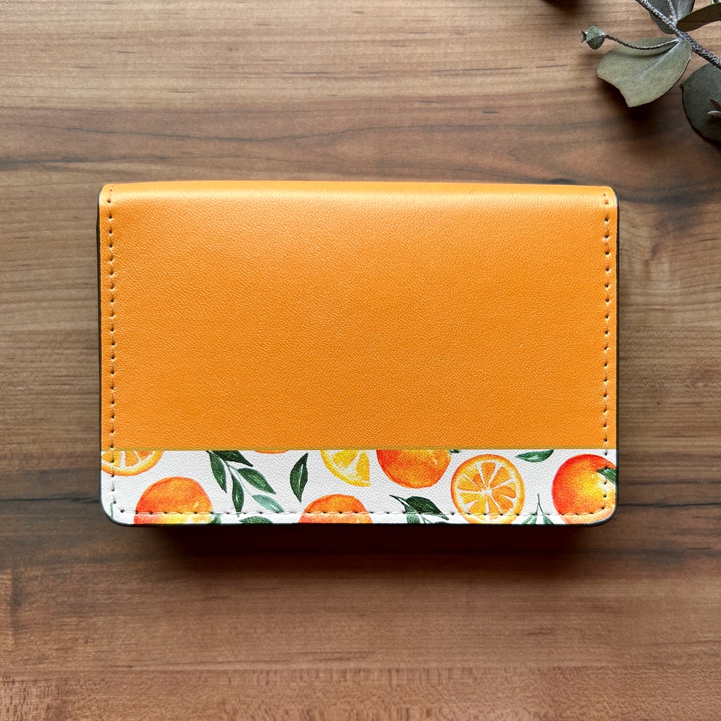 バレンシアオレンジの名刺ケース 花 オレンジ みかん フルーツカードケース 名刺入れ