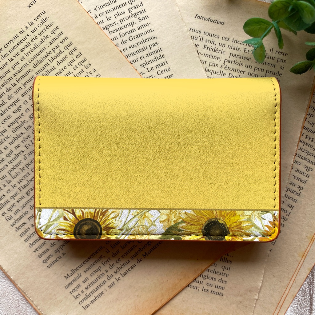 夏のひまわりの名刺ケース 花 ひまわり 夏 イエロー カードケース 名刺入れ