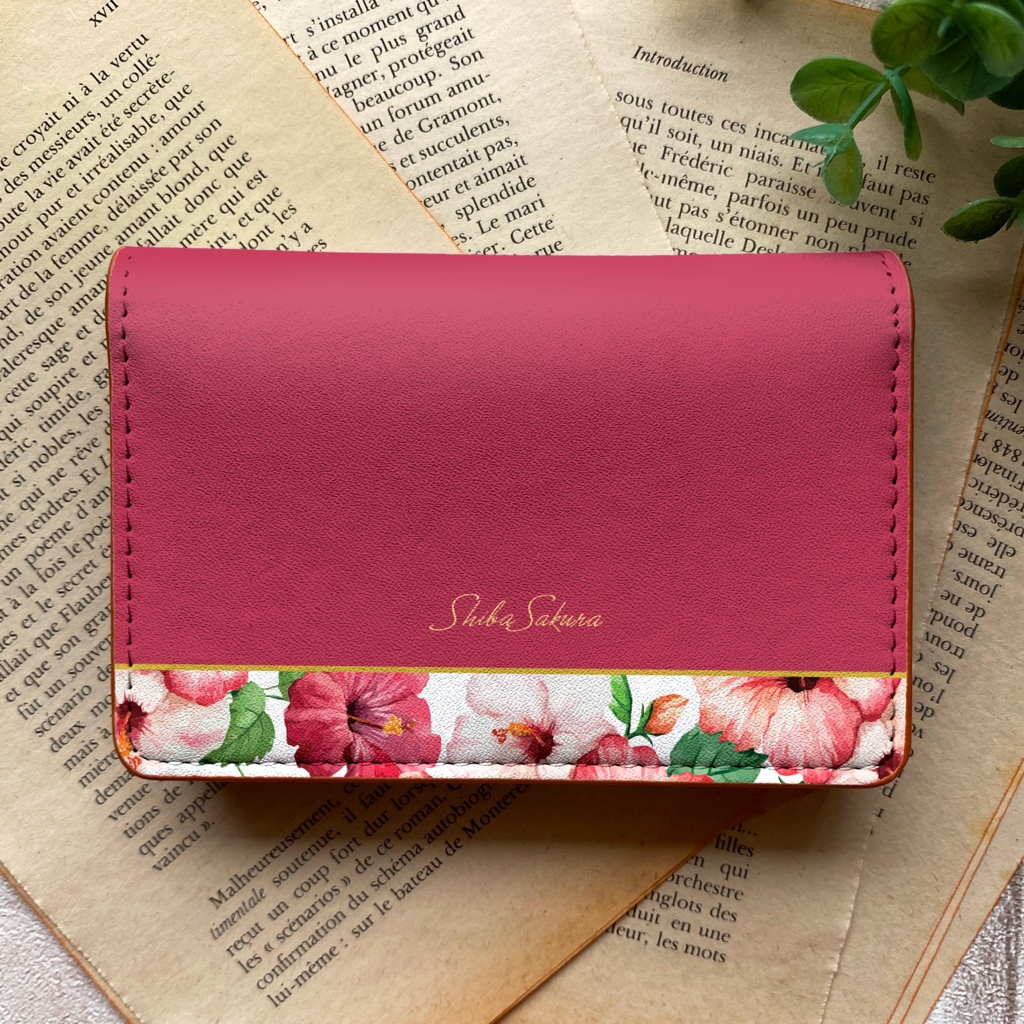 ハイビスカスの名刺ケース 花 ハイビスカス 夏 カードケース 名刺入れ