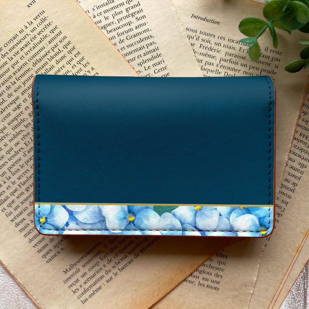 梅雨の紫陽花の名刺ケース 花 アジサイ 雨 夏 カードケース 名刺入れ