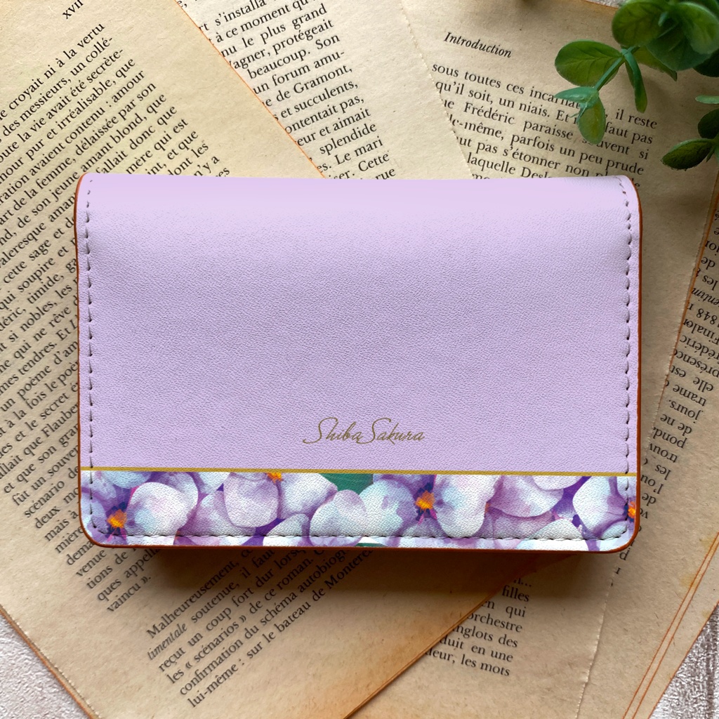 梅雨の紫陽花の名刺ケース(薄紫) 花 アジサイ 雨 夏 カードケース 名刺入れ