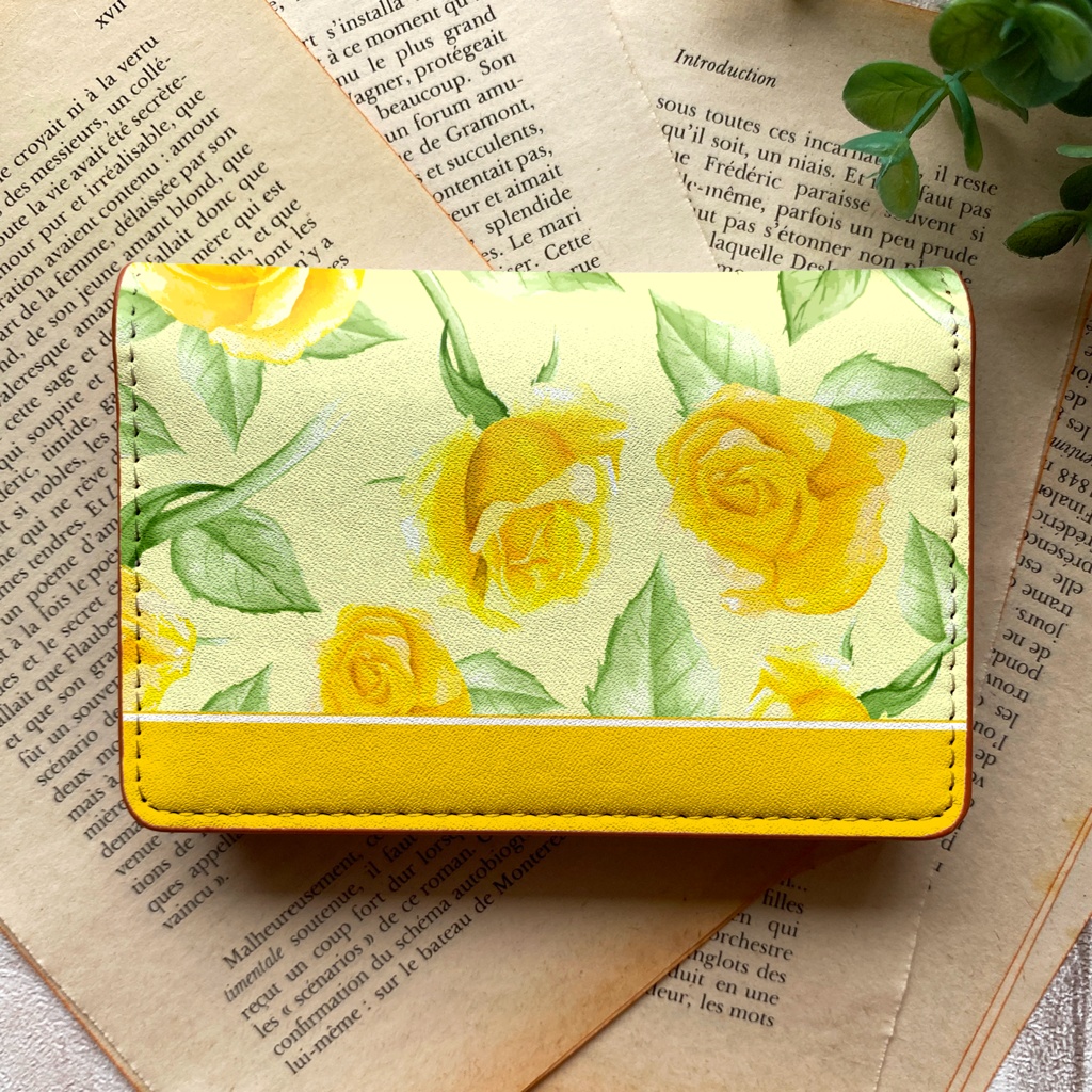 イエローローズの名刺ケース バラ 花 カードケース 名刺入れ
