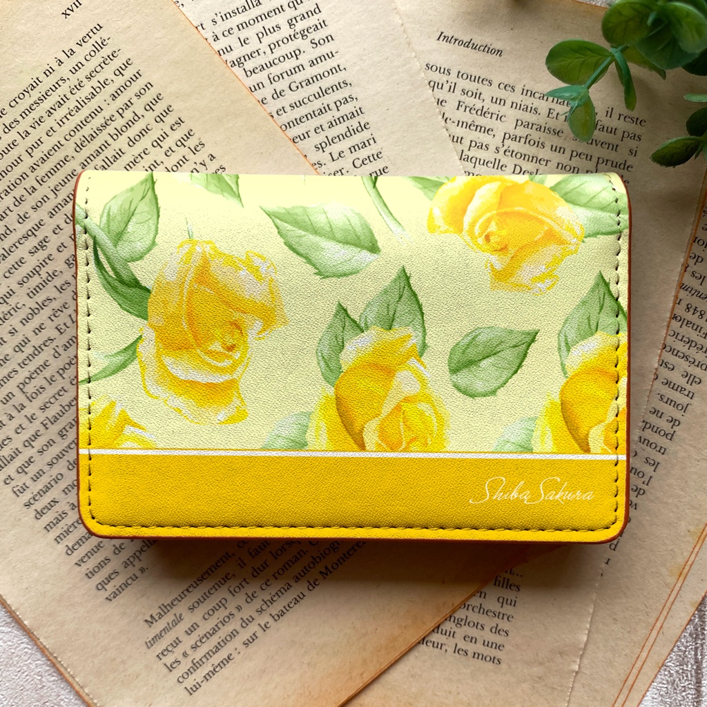 イエローローズの名刺ケース バラ 花 カードケース 名刺入れ