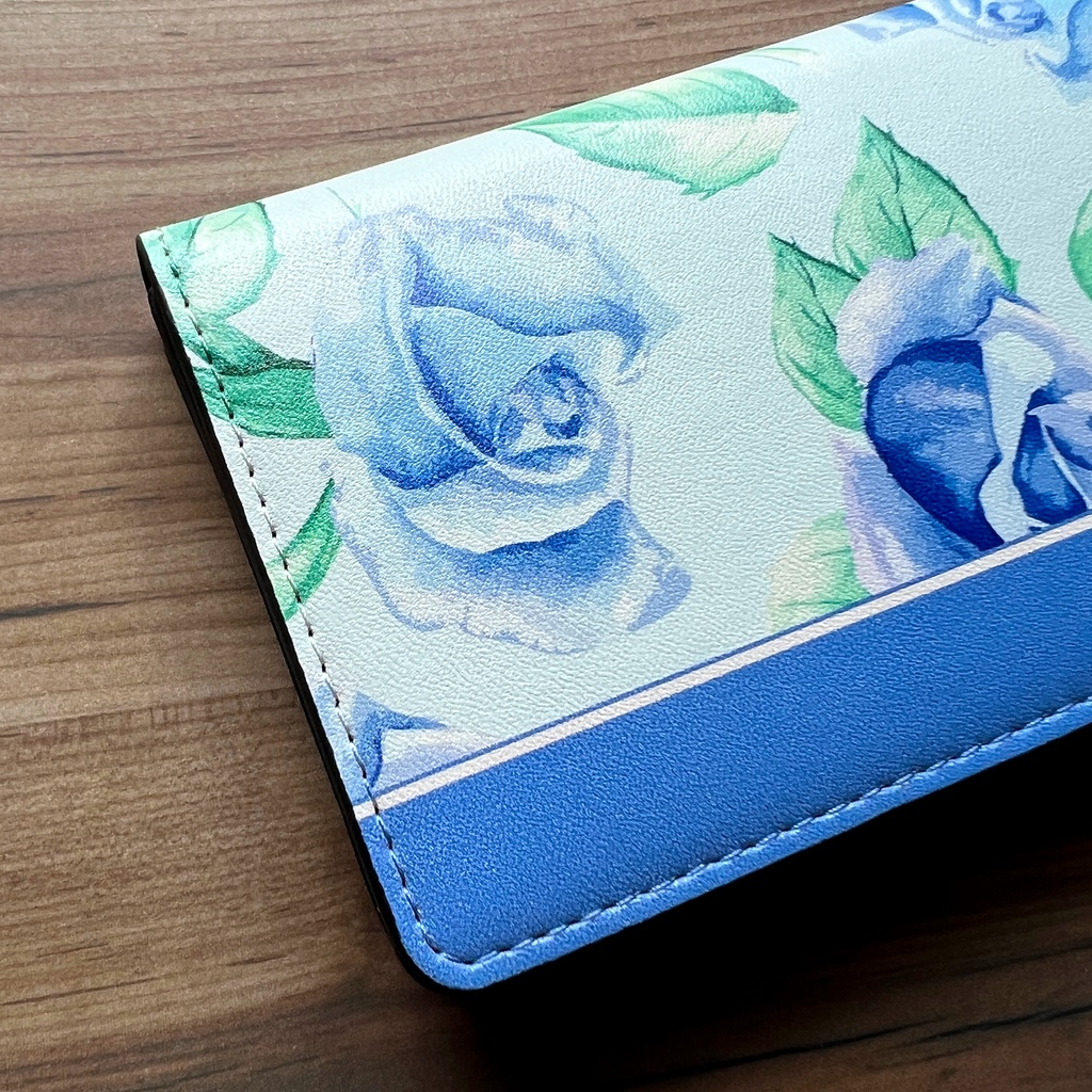 ブルーローズの名刺ケース バラ 花 カードケース 名刺入れ