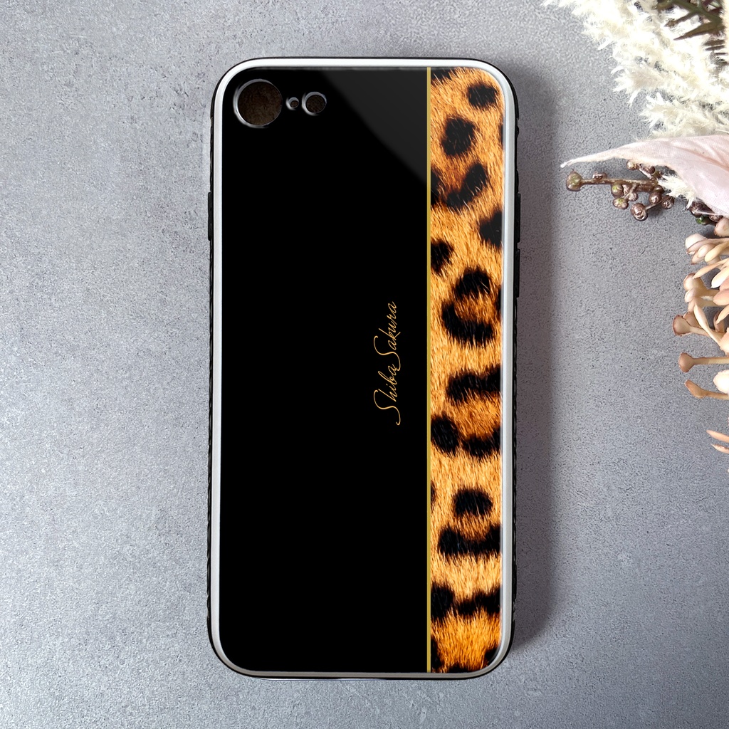 レオパード×ブラック ガラススマホケース ベンガル レオパード 猫 iPhone17e Air スマホケース 強化ガラス iPhone16 iphone13 iphone15 iphone14