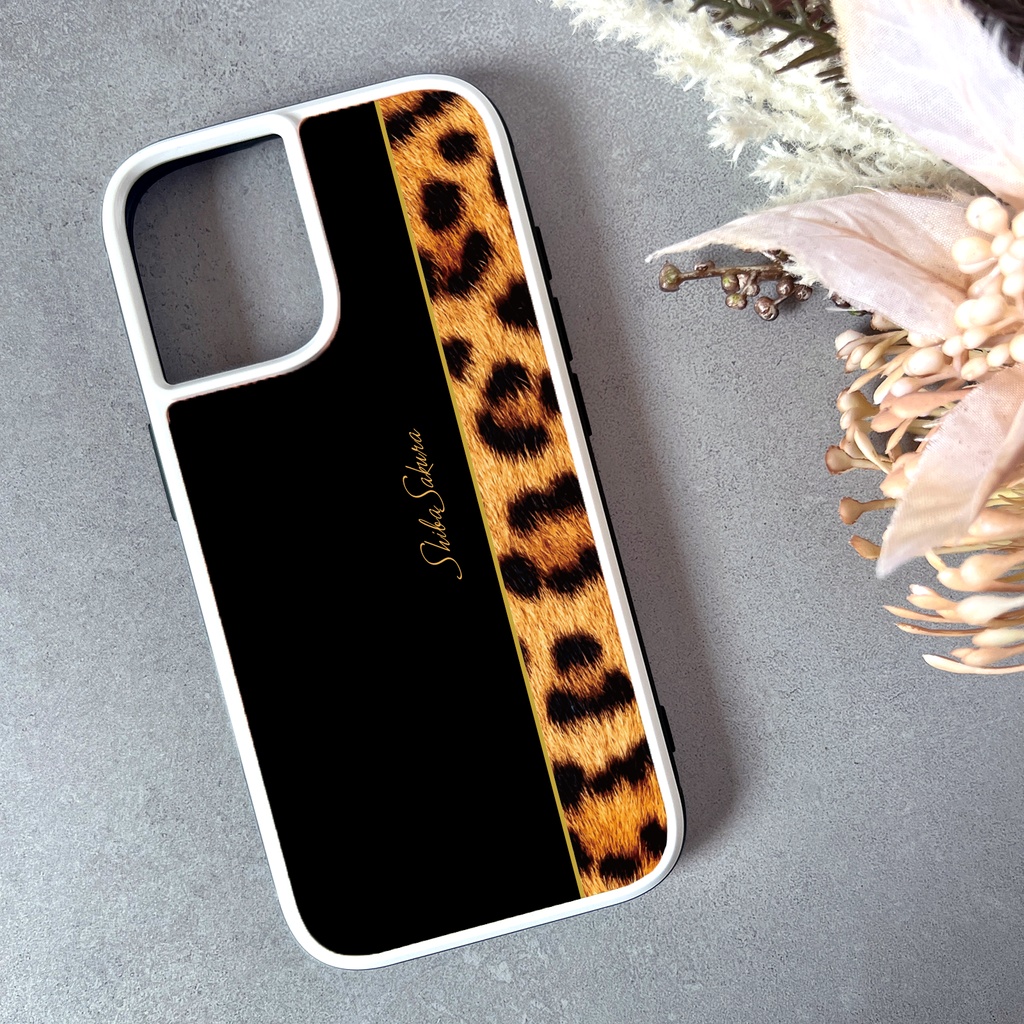 レオパード×ブラック ガラススマホケース ベンガル レオパード 猫 iPhone17e Air スマホケース 強化ガラス iPhone16 iphone13 iphone15 iphone14