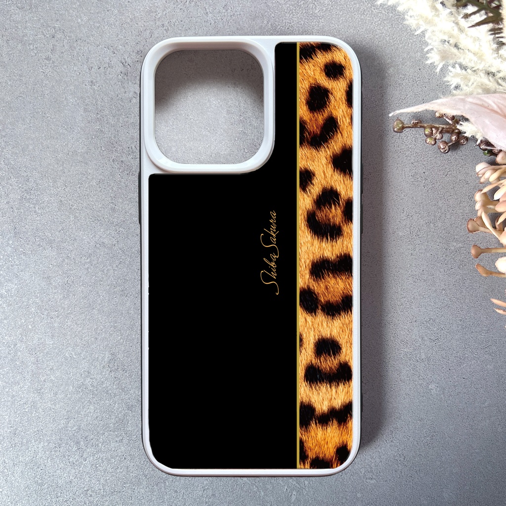 レオパード×ブラック ガラススマホケース ベンガル レオパード 猫 iPhone17e Air スマホケース 強化ガラス iPhone16 iphone13 iphone15 iphone14