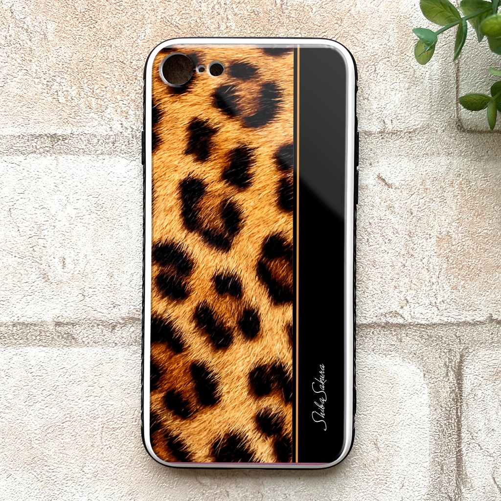 レオパードのガラススマホケース ベンガル レオパード 猫 スマホケース 強化ガラス iPhone12 iphone13 iphone15 iphone14