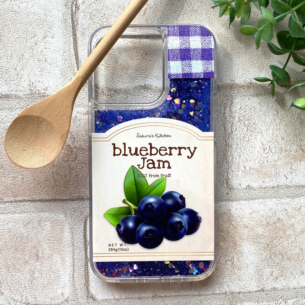 ブルーベリージャムのグリッターケース スマホケース iphone17 air iPhone15 iphone14 ブルーベリー グリッター キラキラ iPhone16e