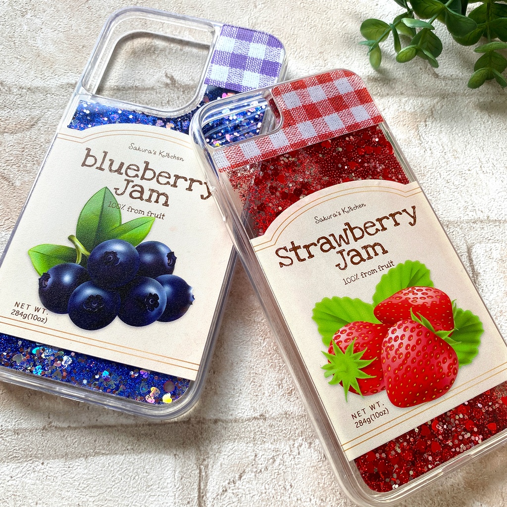 ブルーベリージャムのグリッターケース スマホケース iphone17 air iPhone15 iphone14 ブルーベリー グリッター キラキラ iPhone16e