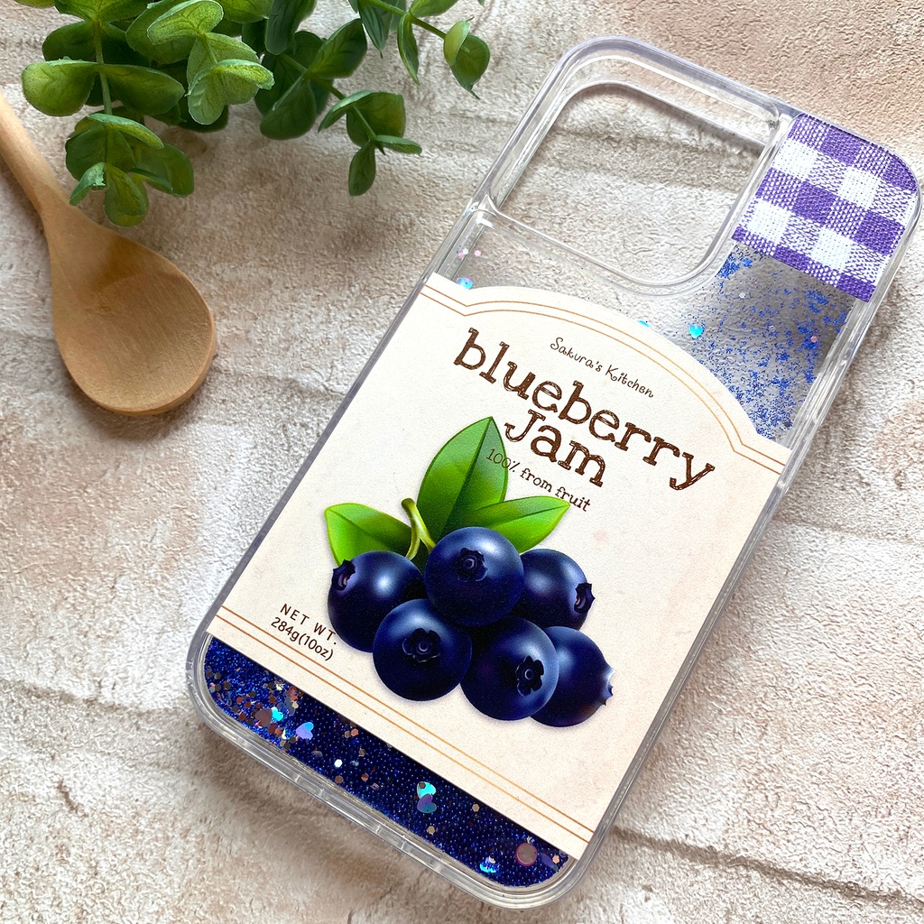 ブルーベリージャムのグリッターケース スマホケース iphone17 air iPhone15 iphone14 ブルーベリー グリッター キラキラ iPhone16e
