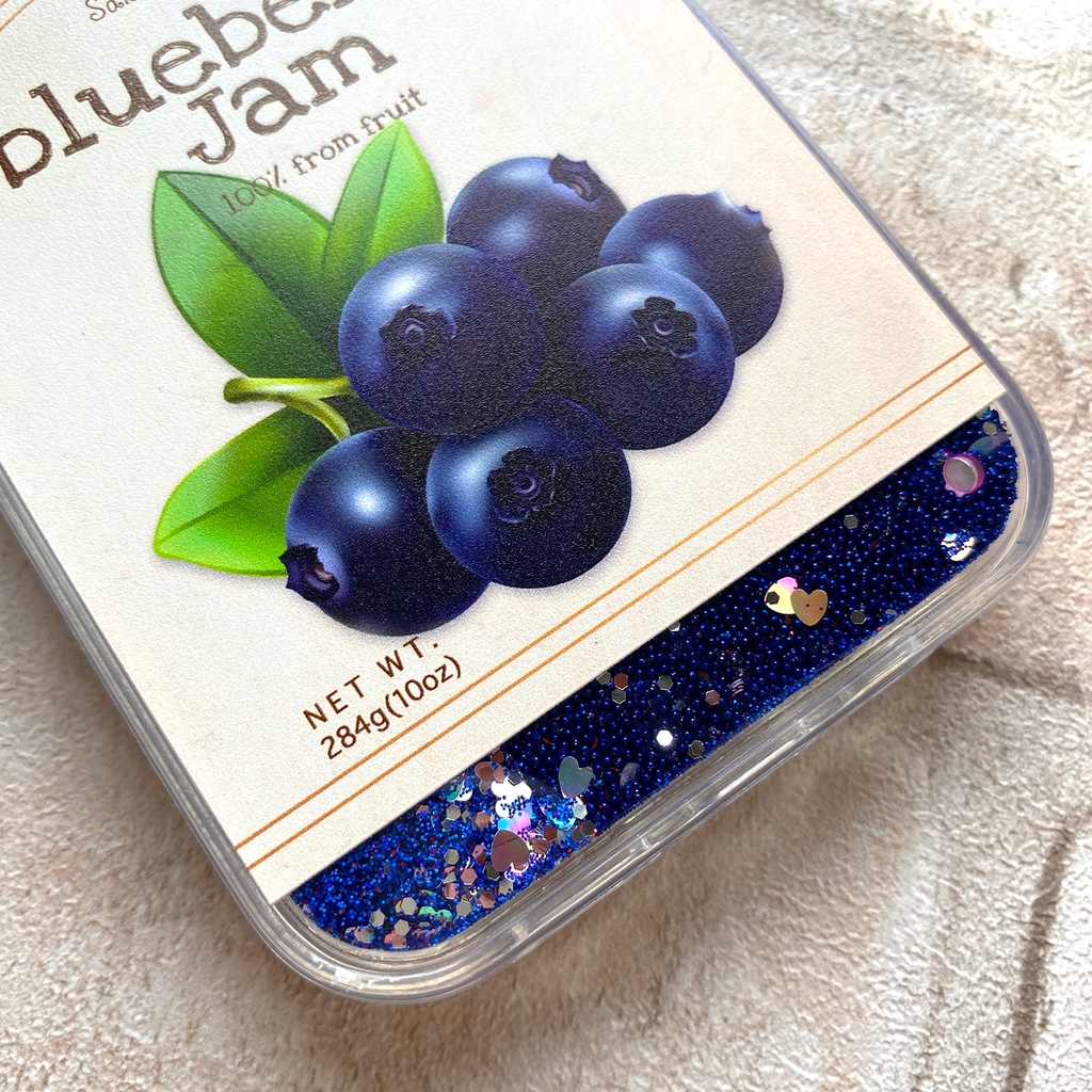 ブルーベリージャムのグリッターケース スマホケース iphone17 air iPhone15 iphone14 ブルーベリー グリッター キラキラ iPhone16e
