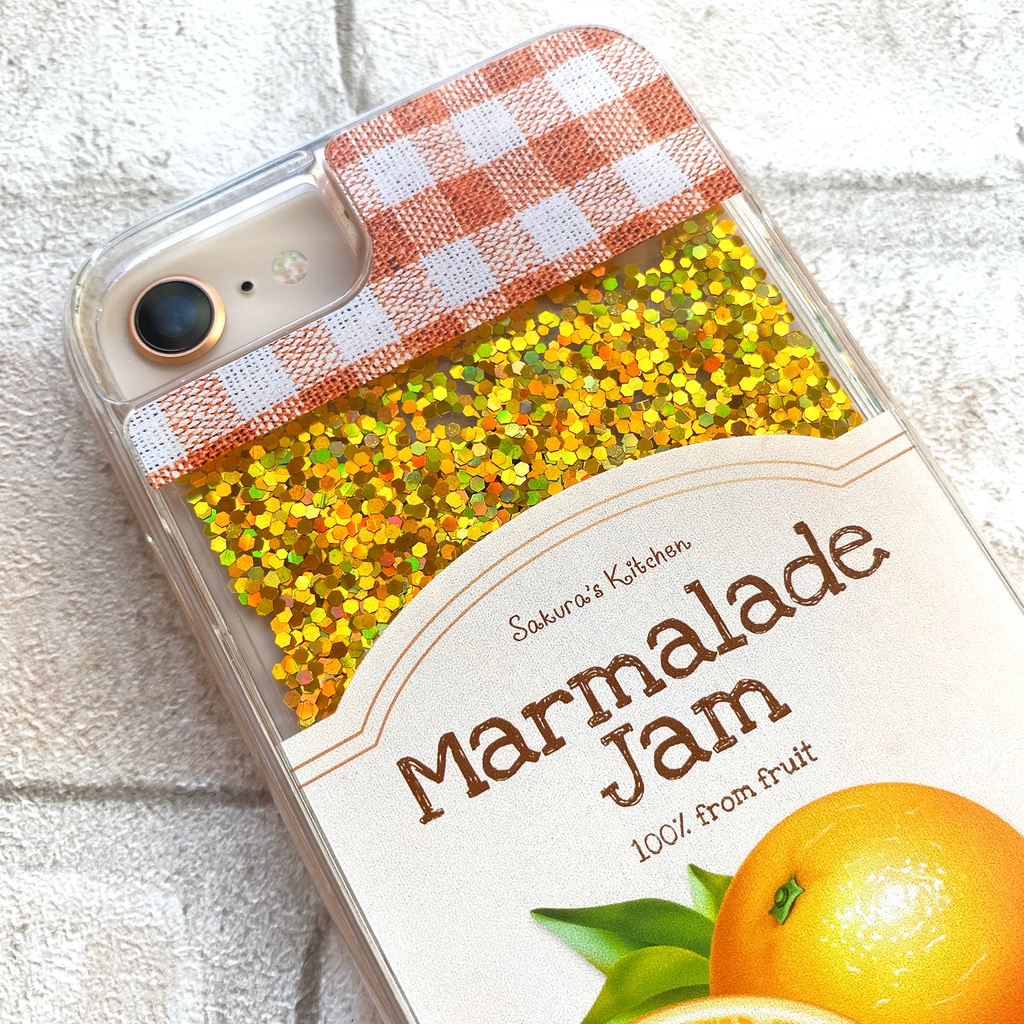 マーマレードジャムのグリッターケース スマホケース iphone17 air iPhone15 iphone14 オレンジ マーマレード グリッター キラキラ iPhone16e
