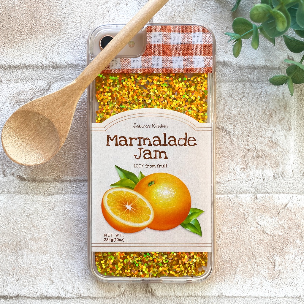 マーマレードジャムのグリッターケース スマホケース iphone17 air iPhone15 iphone14 オレンジ マーマレード グリッター キラキラ iPhone16e