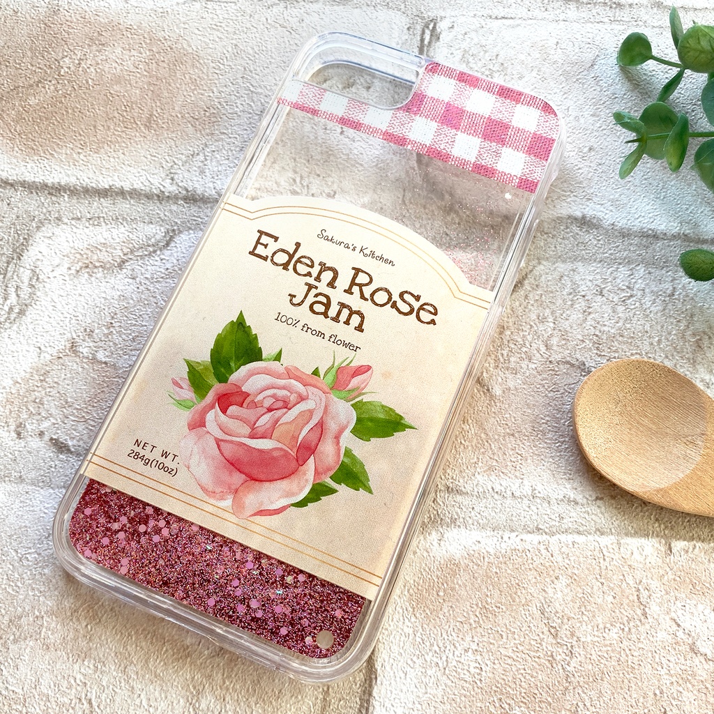 ローズジャムのグリッターケース スマホケース iphone17 air iPhone14 iphone15 バラ ローズ 花 春 グリッター キラキラ iPhone16e