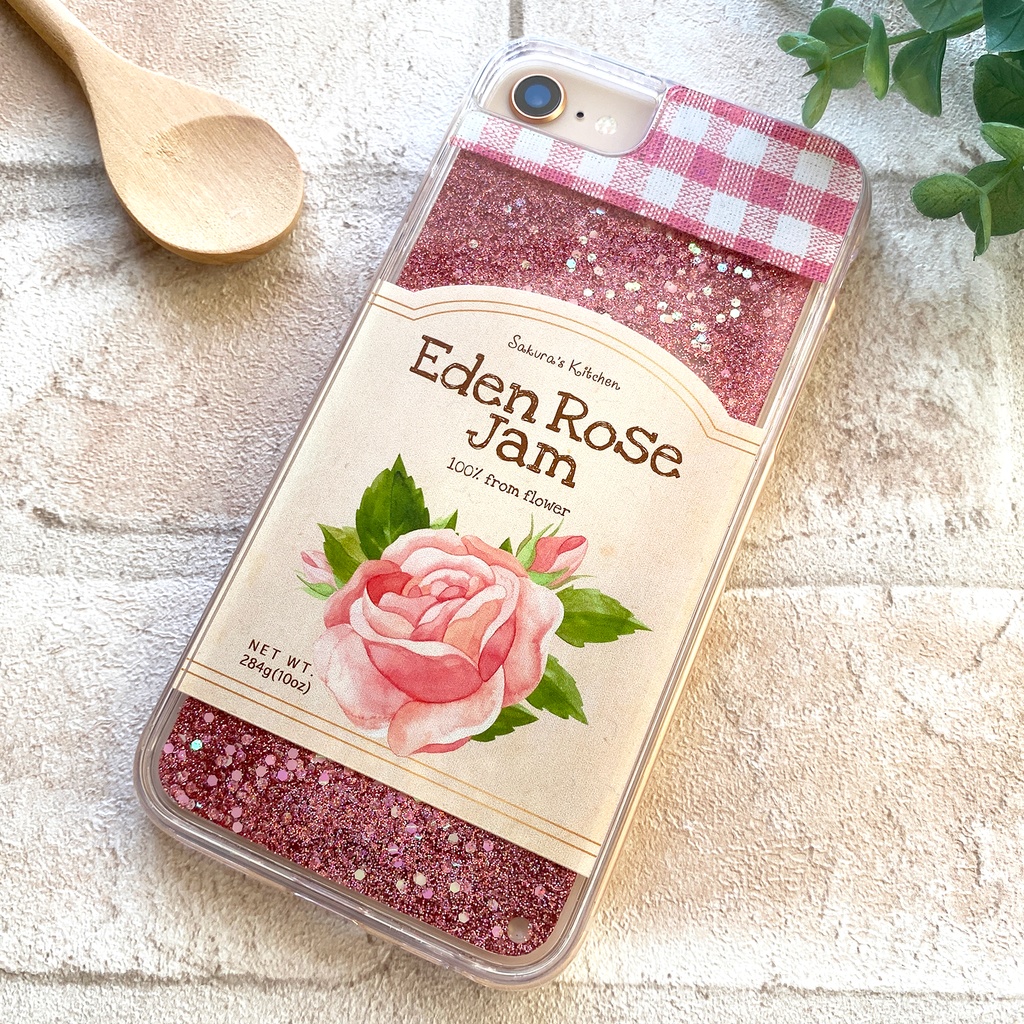 ローズジャムのグリッターケース スマホケース iphone17 air iPhone14 iphone15 バラ ローズ 花 春 グリッター キラキラ iPhone16e