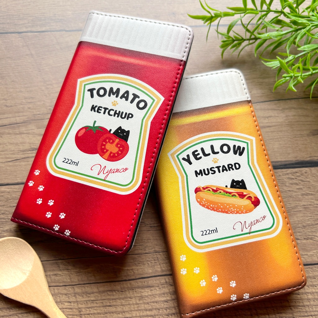 にゃんこケチャップの手帳型スマホケース iphone15 iPhone17 Air トマト 猫 黒猫 スマホケース iphone14 iphone16e