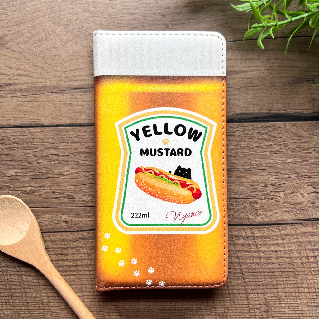 にゃんこマスタードの手帳型スマホケース iphone15 iPhone17 Air 猫 黒猫 スマホケース iphone14 iphone16e