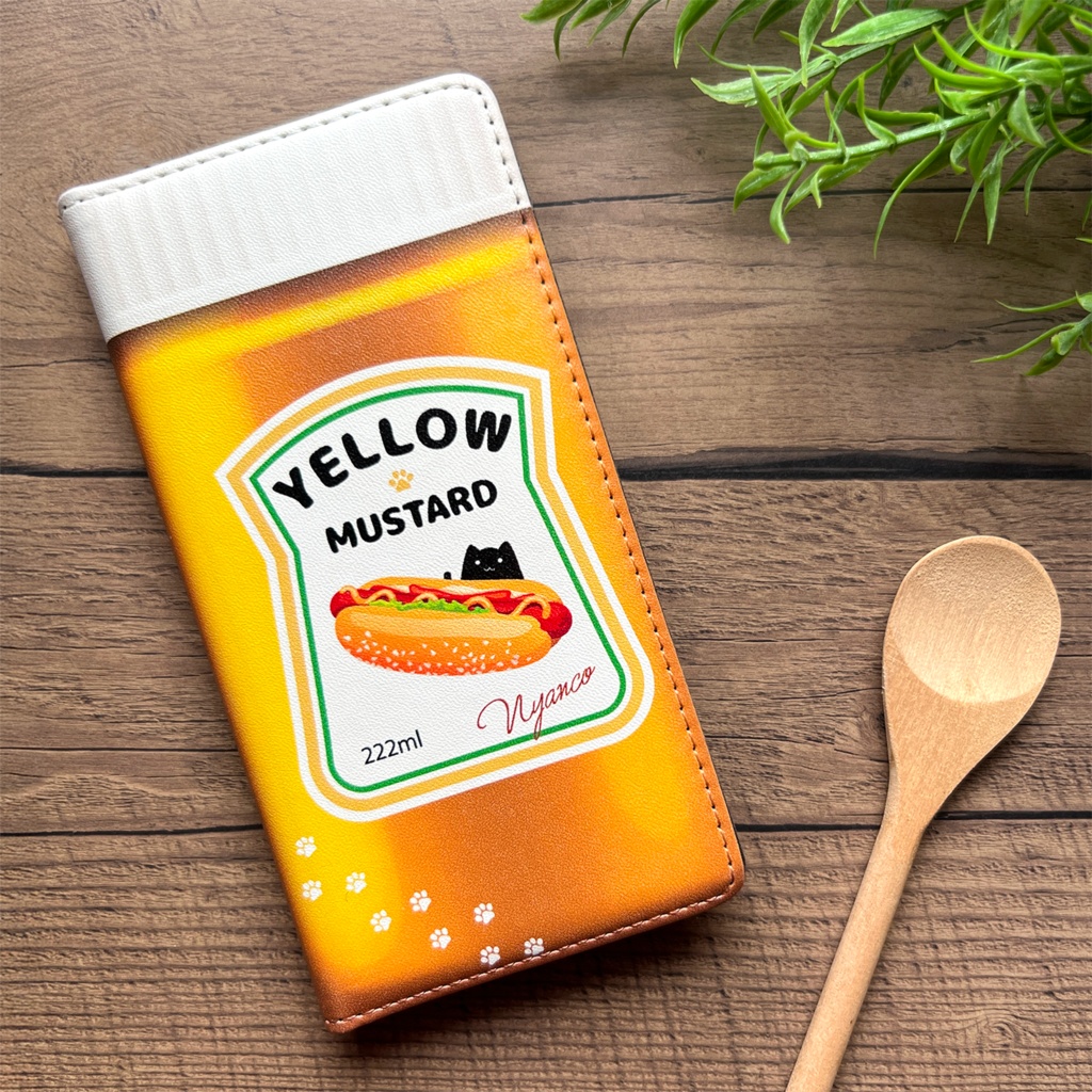 にゃんこマスタードの手帳型スマホケース iphone15 iPhone17 Air 猫 黒猫 スマホケース iphone14 iphone16e