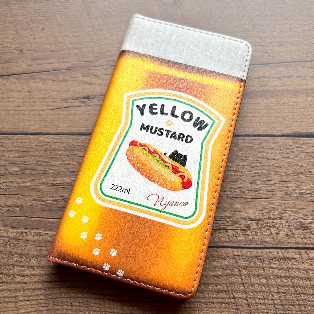 にゃんこマスタードの手帳型スマホケース iphone15 iPhone17 Air 猫 黒猫 スマホケース iphone14 iphone16e