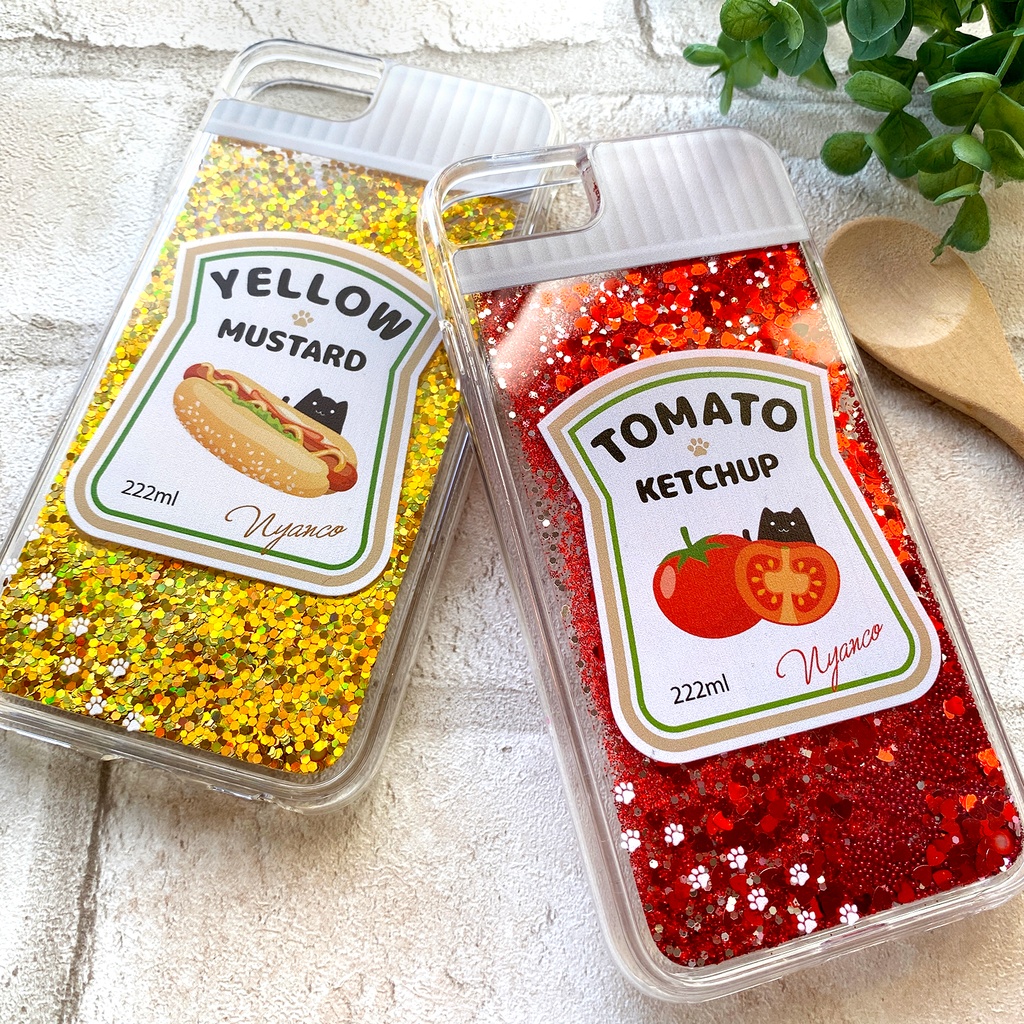 にゃんこマスタードのグリッターケース スマホケース iphone17 air iPhone15 iphone14 猫 黒猫 かわいい メンズ グリッター キラキラ iPhone16e