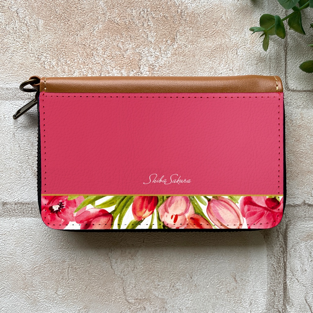 チューリップのコインケース(フューシャピンク) チューリップ 春 花 コインケース