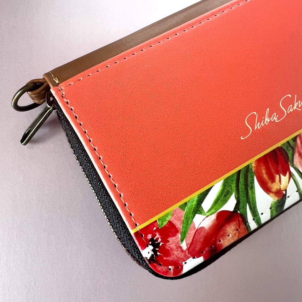 チューリップのコインケース(コーラルピンク) チューリップ 春 花 コインケース