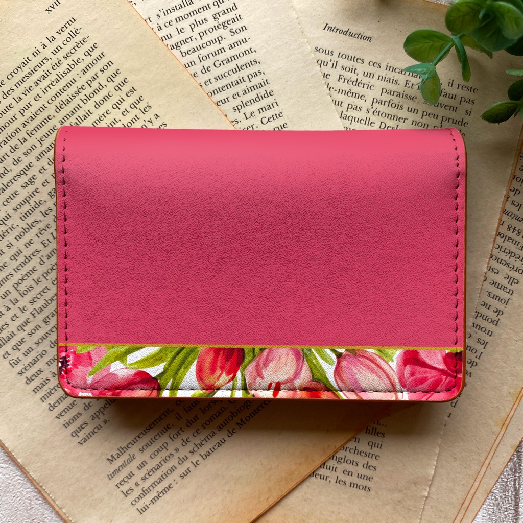 チューリップの名刺ケース(フューシャピンク) 花 チューリップ 春 カードケース 名刺入れ