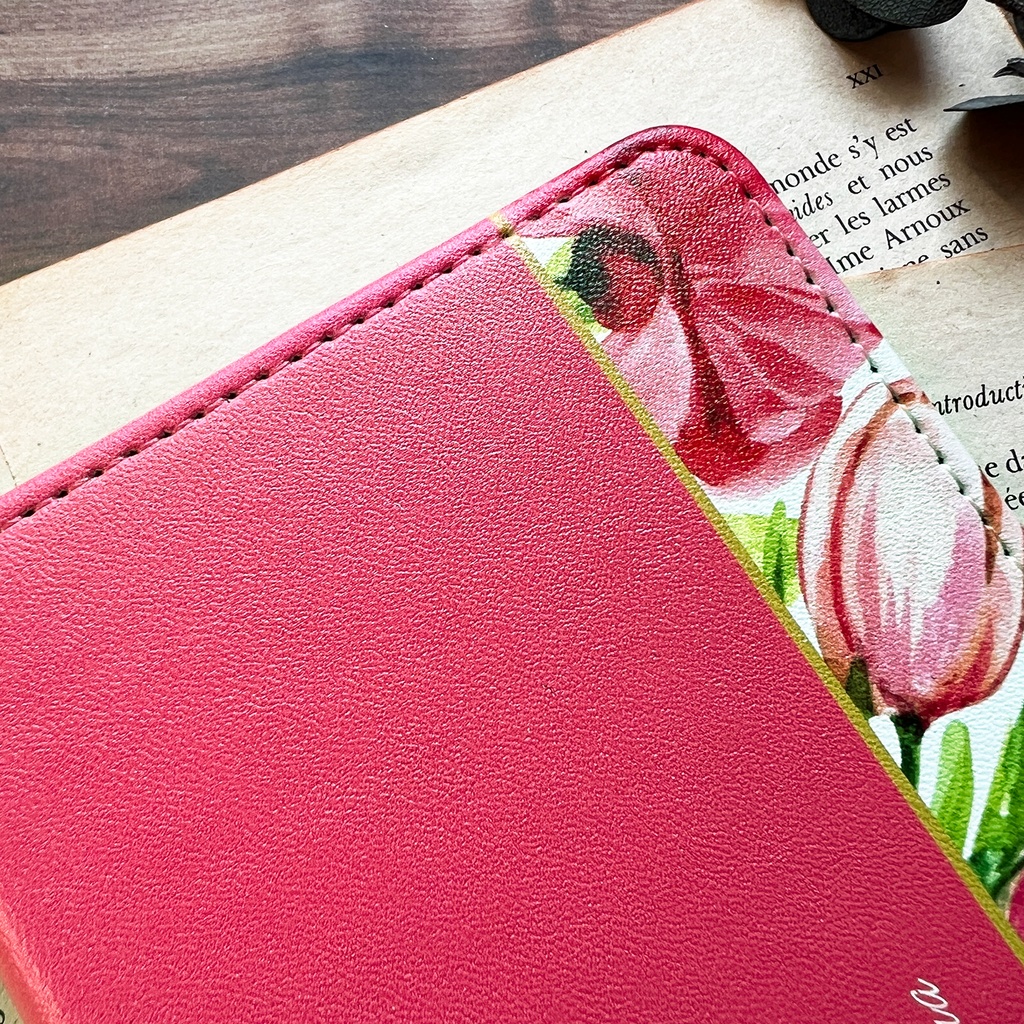 チューリップの手帳型スマホケース(フューシャピンク) iPhone17 Air iphone14 iphone16e iphone15 全機種対応 花 手帳型 スマホケース チューリップ 春