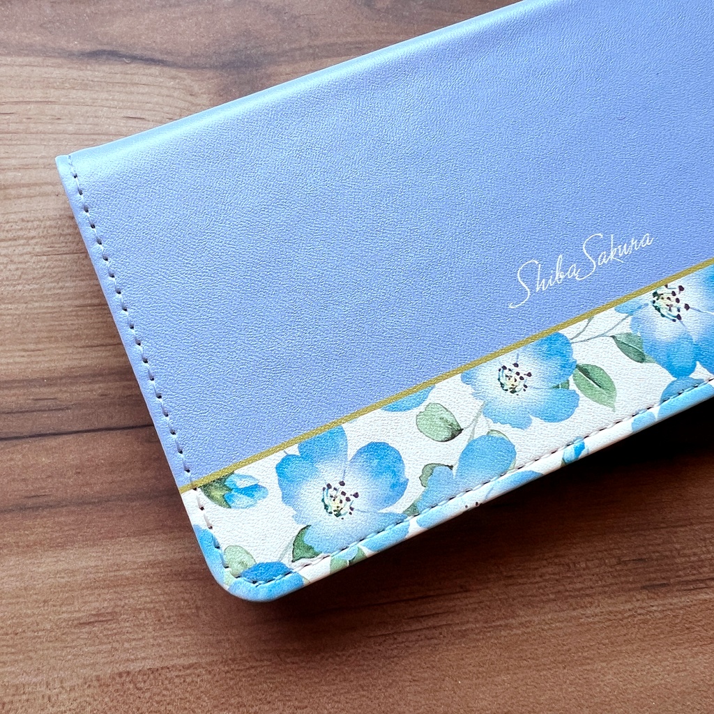 ネモフィラの手帳型スマホケース(ゼニスブルー) ネモフィラ iPhone17 Air iphone15 iphone14 iphone16e 全機種対応 春 夏 手帳型 SE3 第3世代