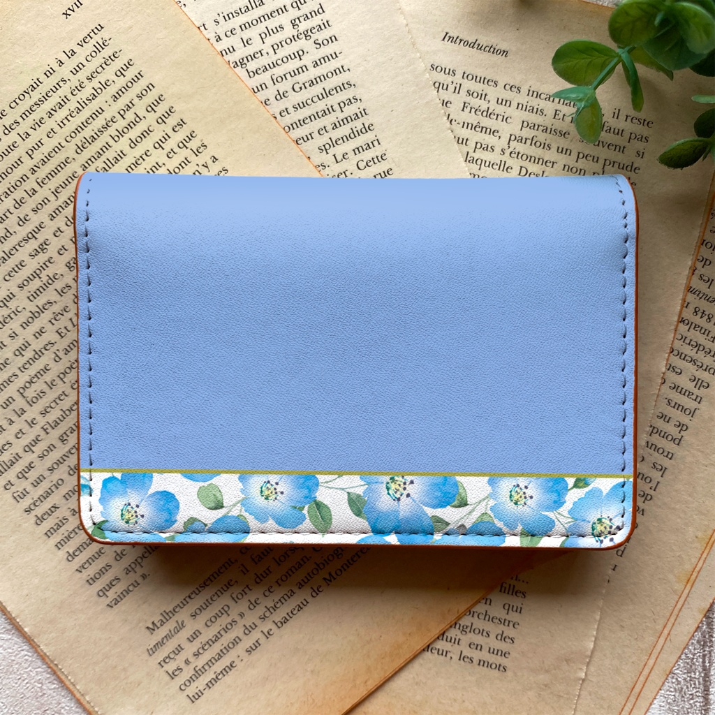 ネモフィラの名刺ケース(ゼレスブルー) ネモフィラ 青 夏 春 花 カードケース 名刺入れ