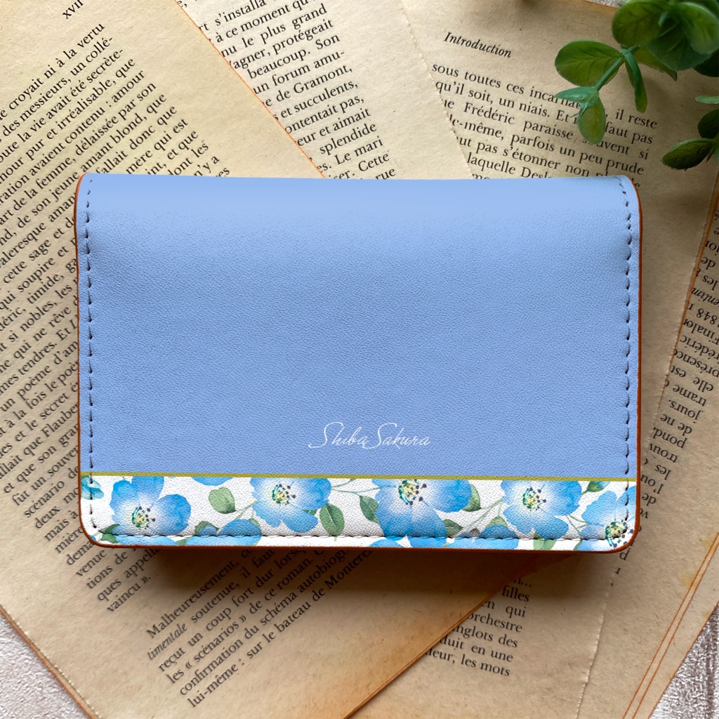 ネモフィラの名刺ケース(ゼレスブルー) ネモフィラ 青 夏 春 花 カードケース 名刺入れ