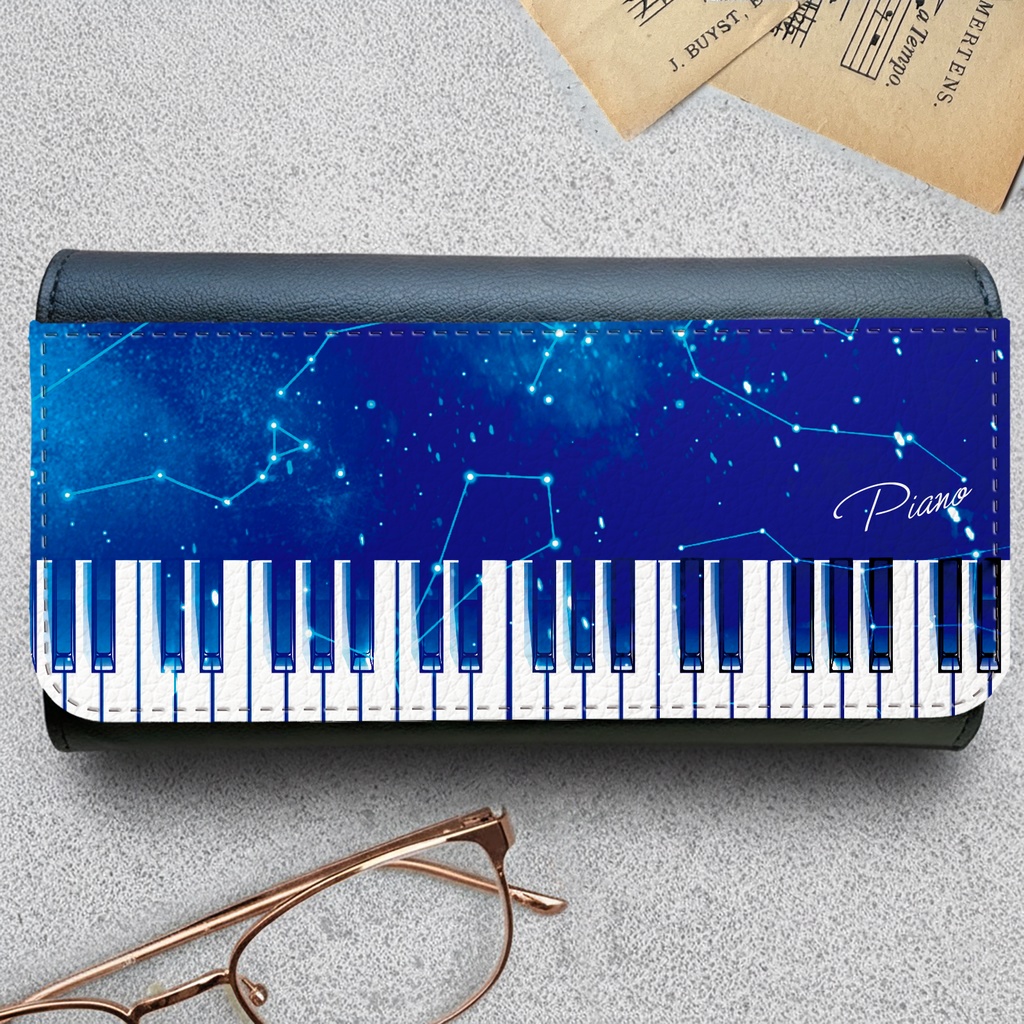 宇宙ピアノのメガネケース 音楽 メンズ プレゼント ピアノ 宇宙 星座