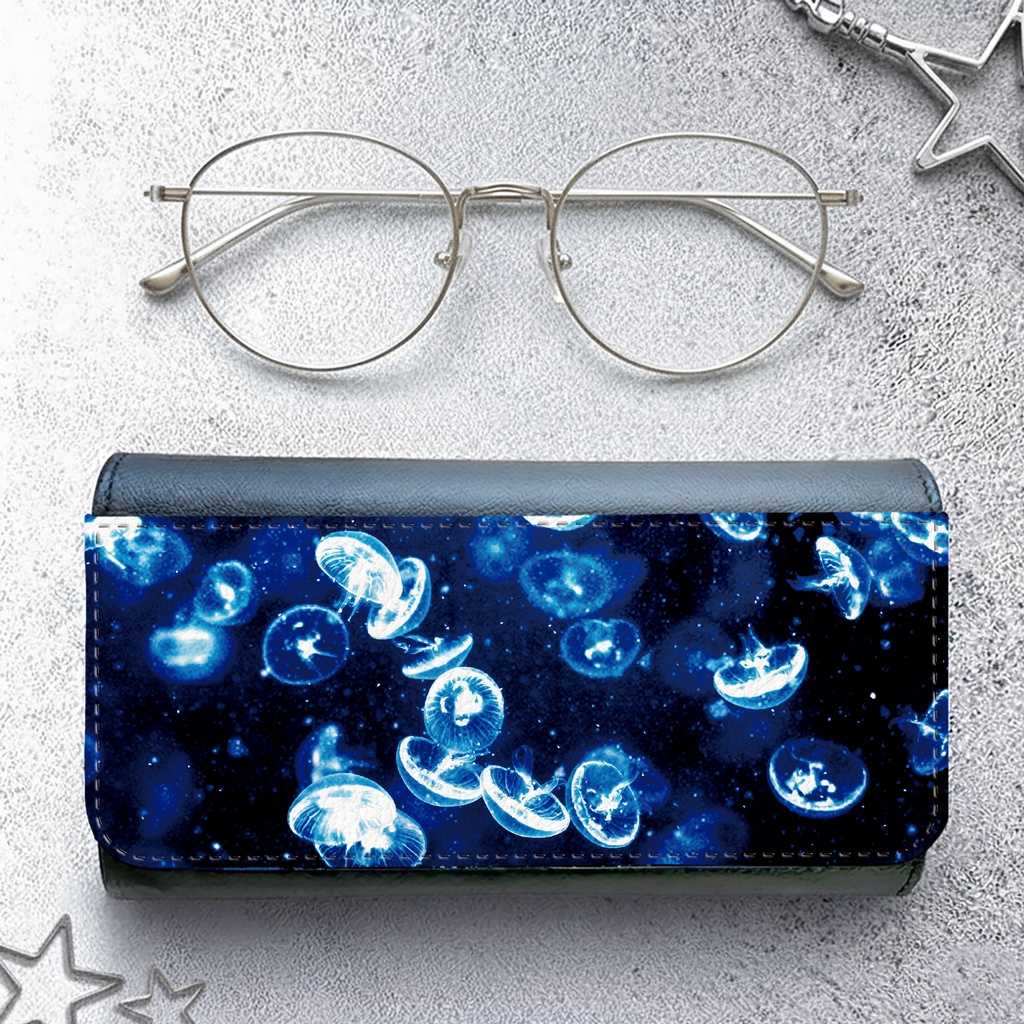 キラキラくらげのメガネケース 宇宙 クラゲ 海