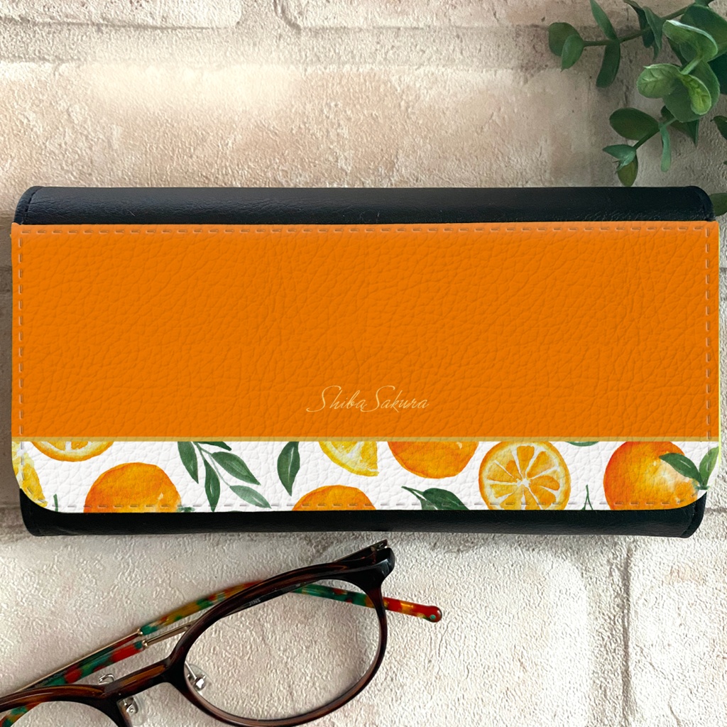ブラッドオレンジのメガネケース