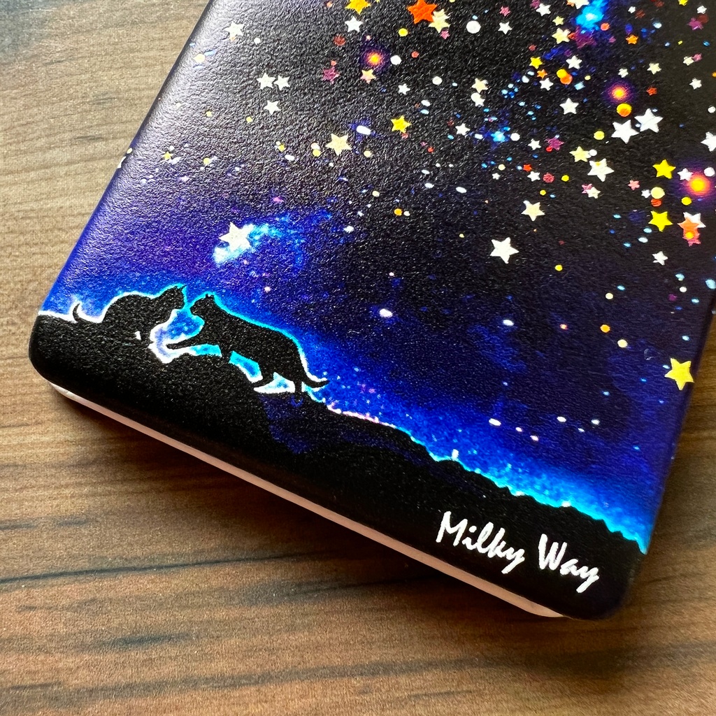 星空デートな猫のコンパクトミラー 猫 黒猫 手鏡 ミラー 宇宙