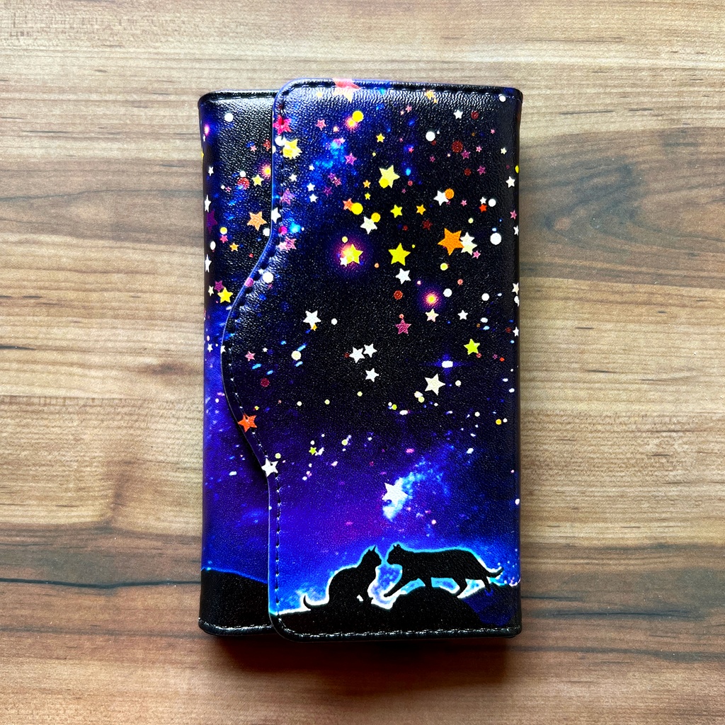 星空デートな猫のキーケース 猫 黒猫 キーケース 宇宙
