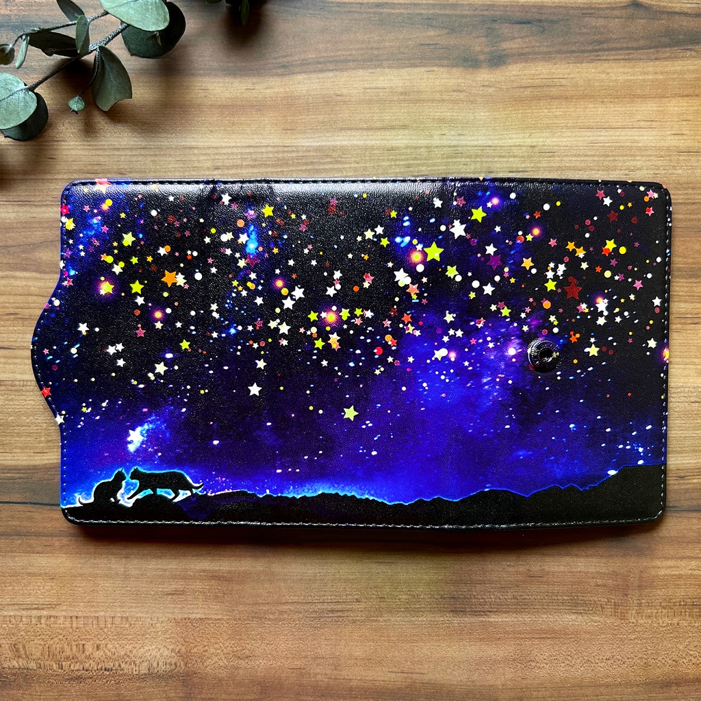 星空デートな猫のキーケース 猫 黒猫 キーケース 宇宙