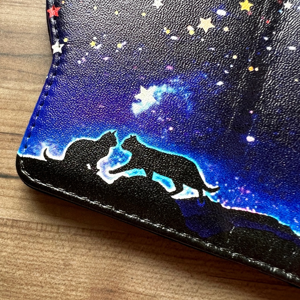 星空デートな猫のキーケース 猫 黒猫 キーケース 宇宙