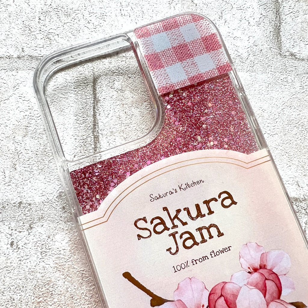 桜ジャムのグリッターケース iphone17 air iPhone14 iphone15 桜 花 春 グリッター キラキラ SE3 第3世代 iPhone16e