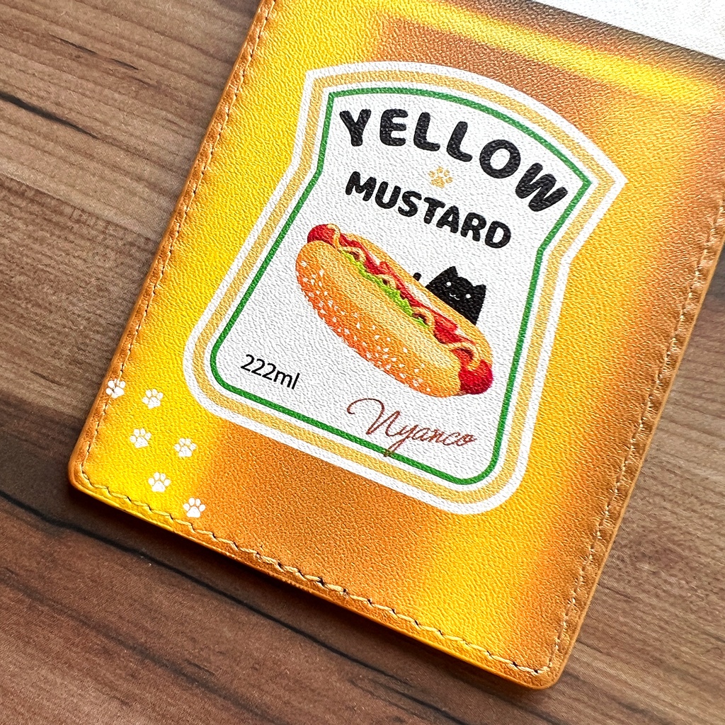 にゃんこマスタードのパスケース 猫 黒猫 定期入れ メンズ カードケース