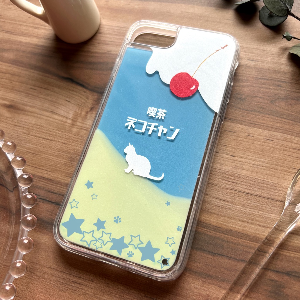 ねこねこクリームソーダのネオンスマホケース 猫 iphone15 iPhone16 iphone13 iphone14 iPhone16e XR 他